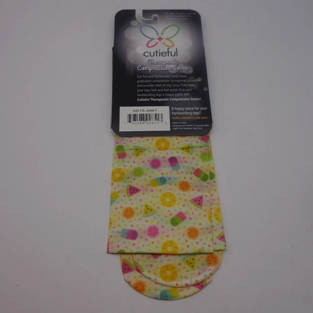 NEW Cutieful Therapeutic Compression Socks Fits Sizes 5-11 Summer Treats Popsic